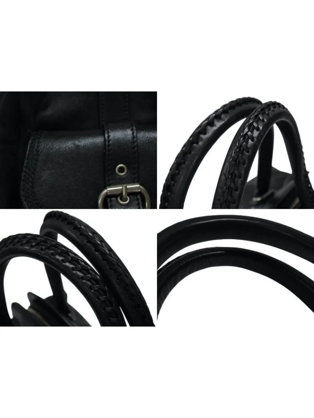 Dior Handbag Leather Black Silver